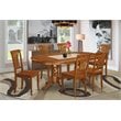Pemberly Row 7-piece Dining Set with Wood Seat in Brown