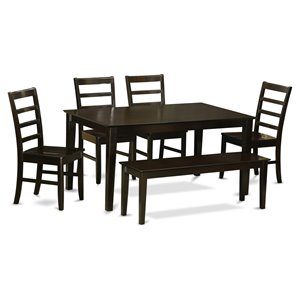 Pemberly Row 6-piece Wood Dining Set in Cappuccino