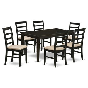 Pemberly Row 7-piece Wood Chairs and Dining Table in Cappuccino