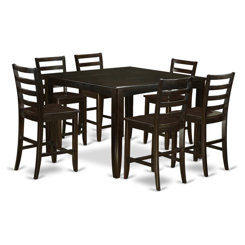 Pemberly Row 7-piece Wood Dining Set in Cappuccino