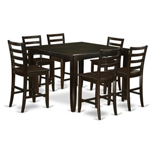 Pemberly Row 7-piece Wood Dining Set in Cappuccino