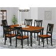 Pemberly Row 7-piece Wood Table and Dining Chairs in Black/Cherry