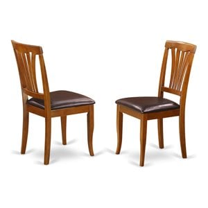 Pemberly Row 36&quotH Farmhouse Wood Dining Chair in Saddle Brown (Set of 2)