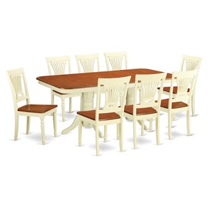 Pemberly Row 9-piece Wood Dining Table and Chair Set in Cherry