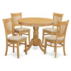Pemberly Row Antique 5-piece Traditional Wood Dining Room Set in Oak