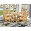 Pemberly Row Antique 5-piece Wood Table and Dining Room Chair Set in Oak