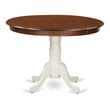 Pemberly Row Round Wood Dining Table in Mahogany/White