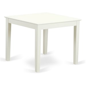 Pemberly Row Square Traditional Wood Dining Table in Linen White