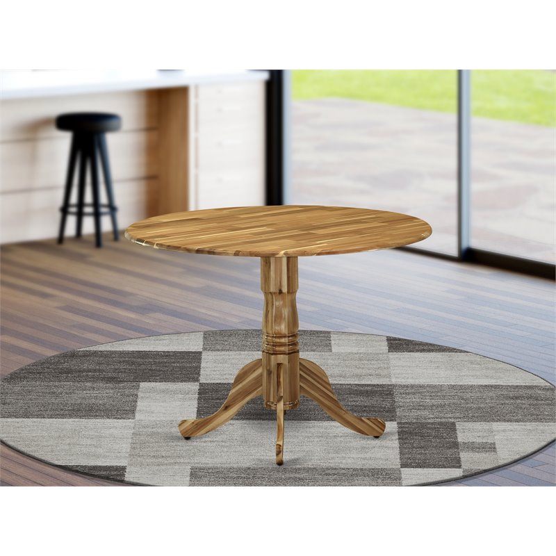 Pemberly Row Wood Dining Table with 2 Drop Leaves in Natural