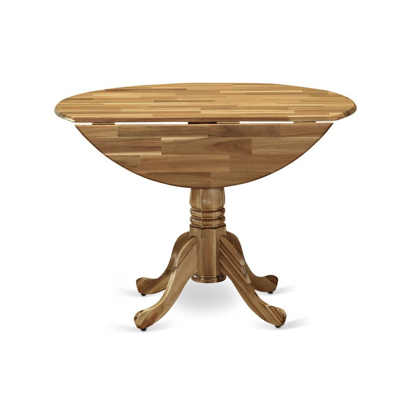 Pemberly Row Wood Dining Table with 2 Drop Leaves in Natural