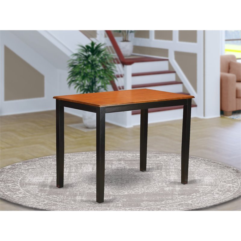 Pemberly Row Wood Counter Height Table in Black/Cherry