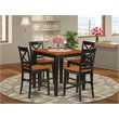 Pemberly Row Pub 5-piece Traditional Wood Dining Set in Black/Cherry