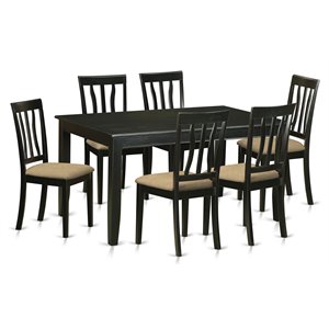 pemberly row 7-piece traditional wood dinette set in black