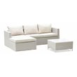 Pemberly Row 3-piece Modern Metal Patio Sofa Set in Natural