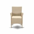 Pemberly Row Metal Patio Dining Chairs in Cream (Set of 2)