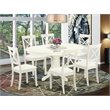 Pemberly Row 7-piece Wood Dining Set with Leather Chairs in White