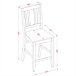 Pemberly Row Wood Bar Stool Chair Set of 2 in Black With Square Seat & Footrest
