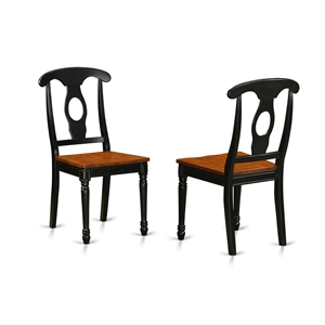 Pemberly Row 38&quot Wood Dining Chairs in Black/Cherry (Set of 2)