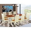 Pemberly Row 9-piece Wood Dinette Set in Buttermilk/Cherry