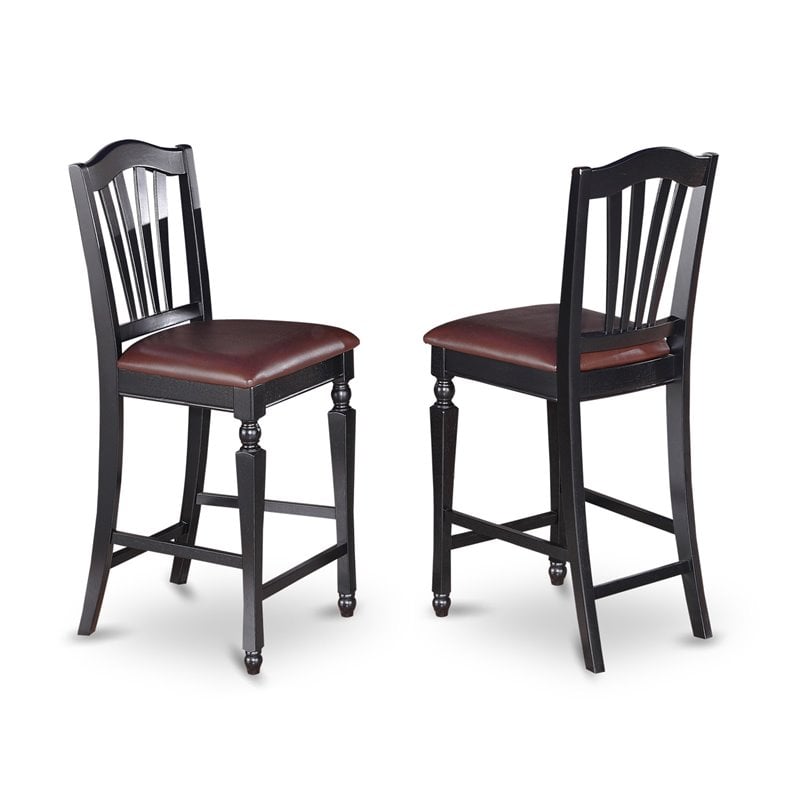 Pemberly Row Pub 3-piece Counter Height Table and Chairs in Black/Cherry