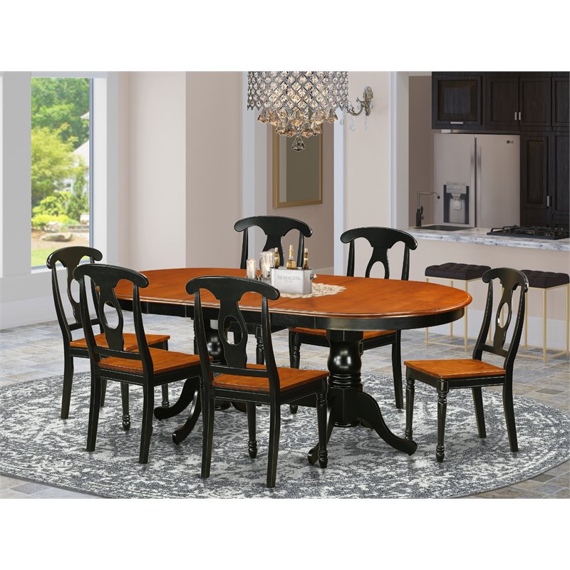 Pemberly Row 7-piece Dining Table and Chair Set in Black