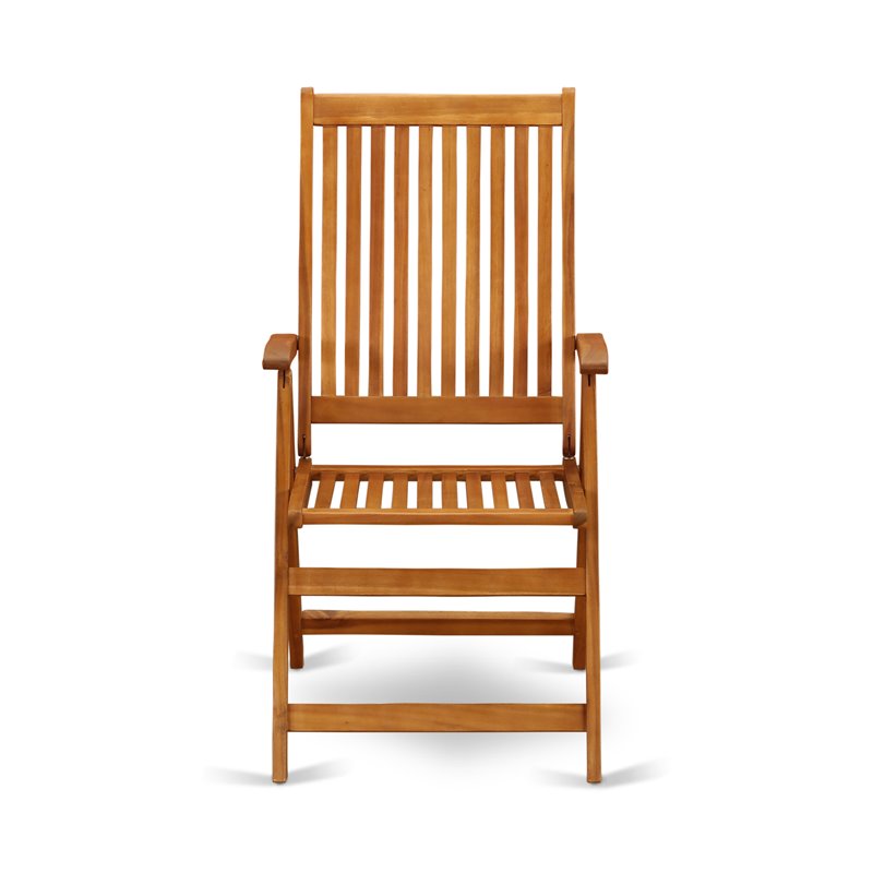 Pemberly Row Wood Patio Dining Chairs in Natural Oil (Set of 2)