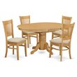 Pemberly Row 5-piece Wood Dining Table and Dinette Chairs in Oak
