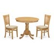 Pemberly Row Antique 3-piece Traditional Wood Dining Table Set in Oak
