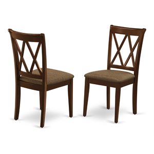 Pemberly Row 38&quot Fabric Dining Chairs in Mahogany (Set of 2)