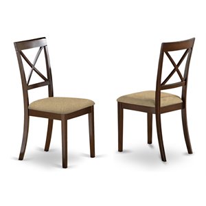 Pemberly Row 38&quot Fabric Dining Chairs in Cappuccino (Set of 2)