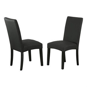 Pemberly Row 39&quotH Traditional Fabric Dining Chair in Black (Set of 2)