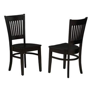 Pemberly Row 18&quot Traditional Wood Dining Chair in Black (Set of 2)