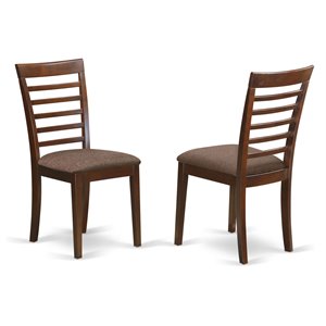 Pemberly Row 38&quot Fabric Dining Chairs in Mahogany (Set of 2)