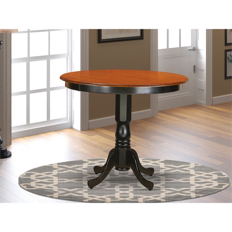 Pemberly Row Wood Counter Height Table in Black/Cherry