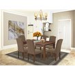 Pemberly Row 7-piece Wood Dining Set in Mahogany/Dark Coffee