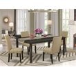 Pemberly Row 5-piece Wood Dining Set in Cappuccino/Brown