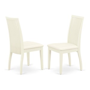 Pemberly Row 39&quot Fabric Dining Chairs in Linen White (Set of 2)