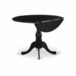 Pemberly Row Wood Dining Table with Pedestal Legs in Black