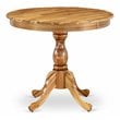 Pemberly Row Antique Wood Dining Table with Pedestal Legs in Natural