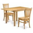Pemberly Row 3-piece Dining Table and Slatted Back Chairs in Oak
