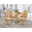 Pemberly Row 5-piece Traditional Wood Dinette Set in Oak