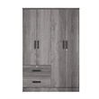 Pemberly Row 4 Doors & 2 Drawers Modern Engineered Wood Armoire in Gray