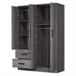 Pemberly Row 4 Doors & 2 Drawers Modern Engineered Wood Armoire in Gray