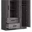 Pemberly Row 4 Doors & 2 Drawers Modern Engineered Wood Armoire in Gray