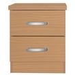 Pemberly Row Contemporary Faux Wood 2 Drawer Nightstand in Beech