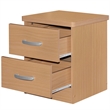 Pemberly Row Contemporary Faux Wood 2 Drawer Nightstand in Beech