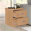 Pemberly Row Contemporary Faux Wood 2 Drawer Nightstand in Beech