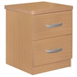 Pemberly Row Contemporary Faux Wood 2 Drawer Nightstand in Beech