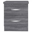 Pemberly Row Contemporary Faux Wood 2 Drawer Nightstand in Gray