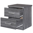 Pemberly Row Contemporary Faux Wood 2 Drawer Nightstand in Gray
